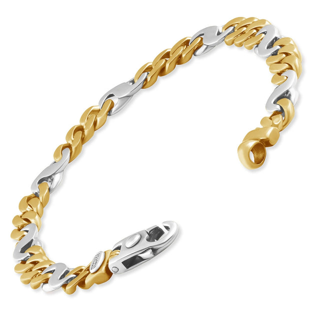 Pompeii3 Herren S Shape Figaro Glieder 14k Gold oder Platin 8mm Armband 8.5in 6