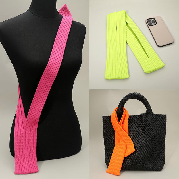 FASHNZFAB Long Ribbed Knit Phone Pouch Black 4