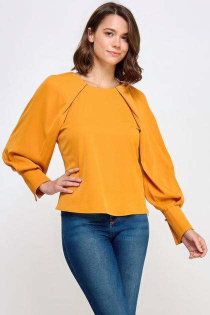 TRUEDAMES Raglan Long Sleeve Top Green Medium 4