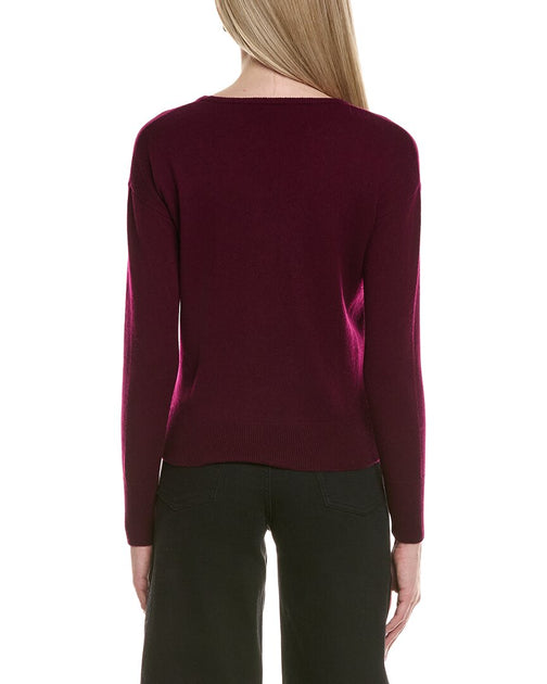 sofiacashmere Bow Embellishment Wool & Cashmere-Blend Sweater Red Large 3