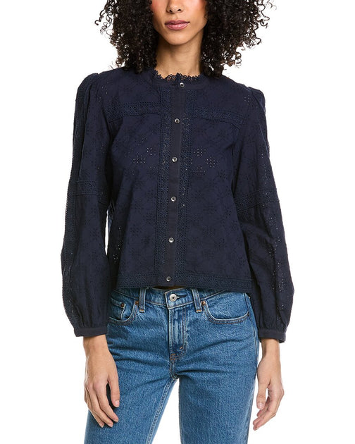 J.McLaughlin Hilarie Blouse Blue Large 2