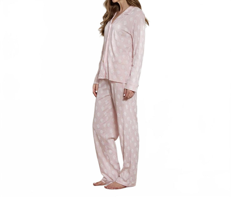 The Sleep Code Women's Printed Organic Pima Cotton Long Pj Set Multi Small 4