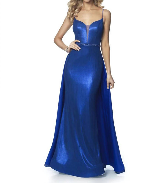 Blush Prom Liquid Shimmer Knit Prom Dress Blue US 12 2