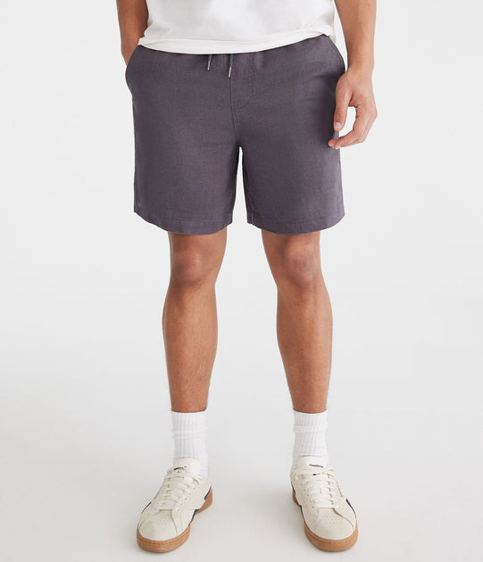 Aeropostale Solid Linen Shorts Multi Small 5
