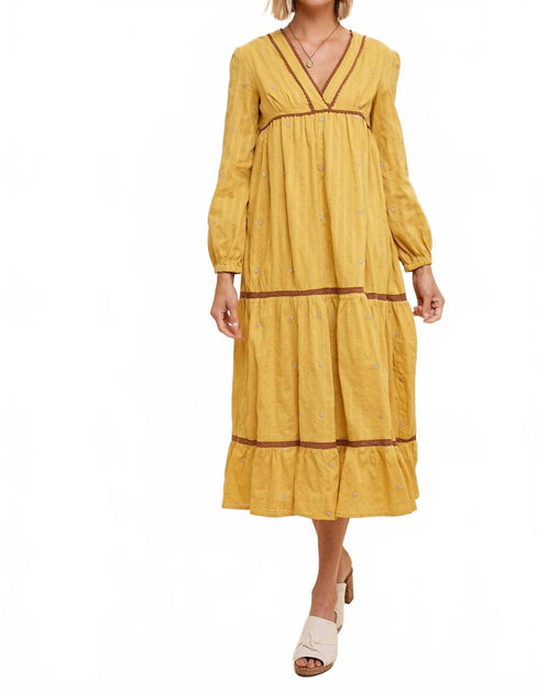 IN-LOOM Giselle Midi Dress Yellow Small 2