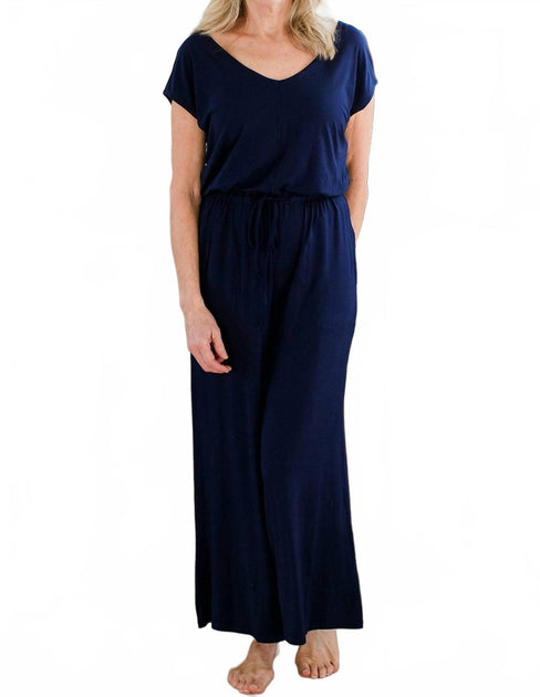 Yala Kiova V-Neck Bamboo Jumpsuit Blue XXLarge 4