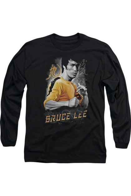 Gildan Bruce Lee Yellow Dragon Long Sleeve T-Shirt Black Small 2
