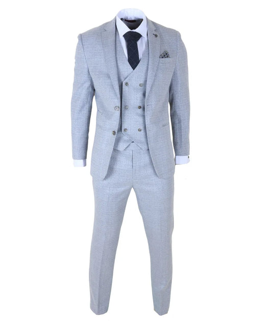 Robert Simon 3 Piece Suit Plaid Slim Fit Blue US 42 Regular 4