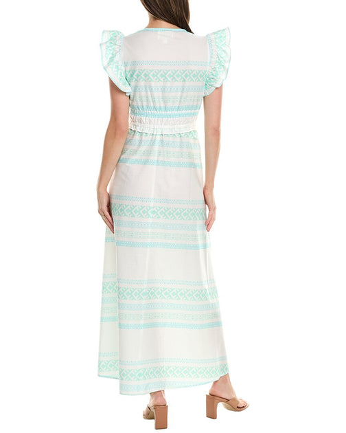 Sail to Sable Cap Sleeve Maxi Dress Blue X-Small 3