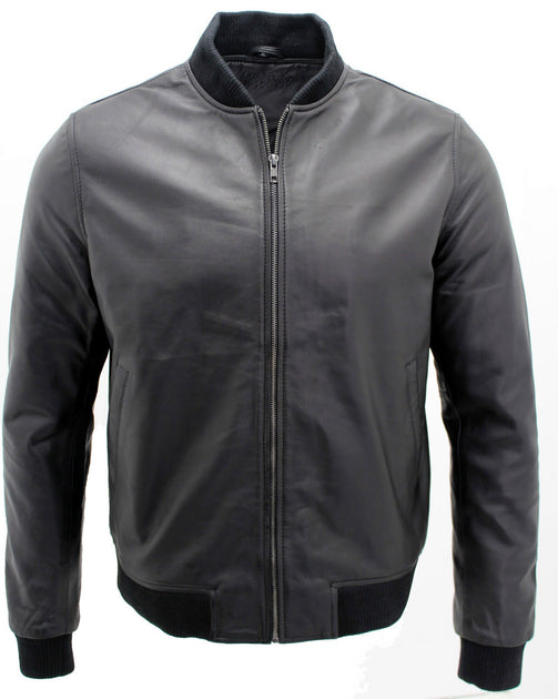 Infinity Mens Varsity Classic Leather Bomber Jacket Brown XLarge 2
