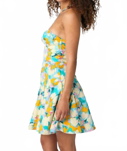 OLIVACEOUS Claudia Halter Dress Multi Small 4