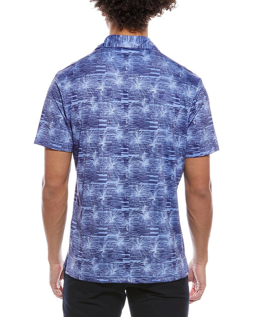 TailorByrd Abstract Orchid Performance Polo Shirt Blue Medium 3