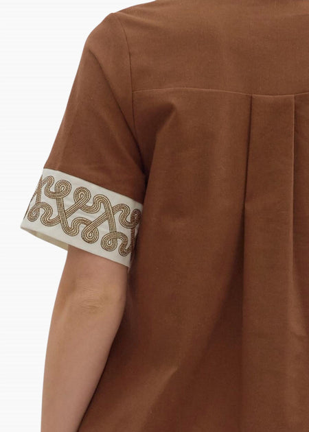 Entro Laine Mini Dress Brown Small 3