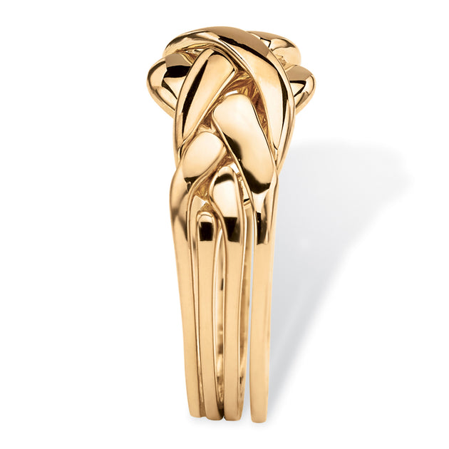 Palm Braided Puzzle Ring Gold-Plated US 5 3