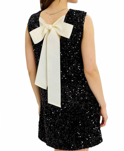 Idem Ditto Reya Sequin Velvet Dress Black Medium 3