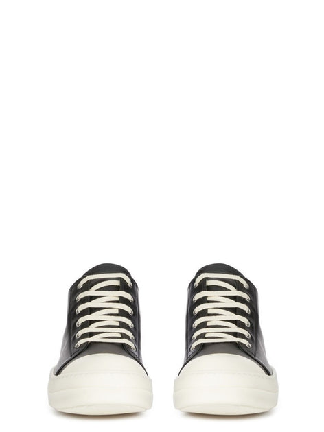 スニーカー Rick Owens Black/Cream Grain Calf Leather Low Top Sneakers Rick Owens Vintage calf hair low-top sneakers Rick Owens