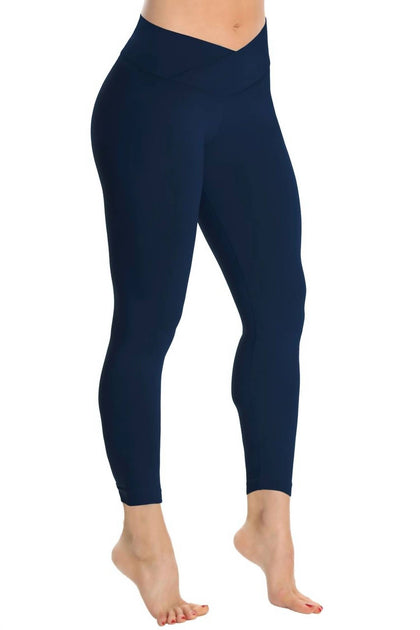Rogiani Butter V-Wrap High Waist 7/8 Leggings Blue Medium 2