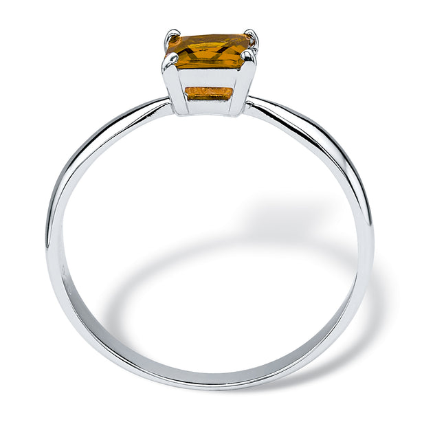 Palm Birthstone .925 Silver Solitaire Ring Green US 7 3