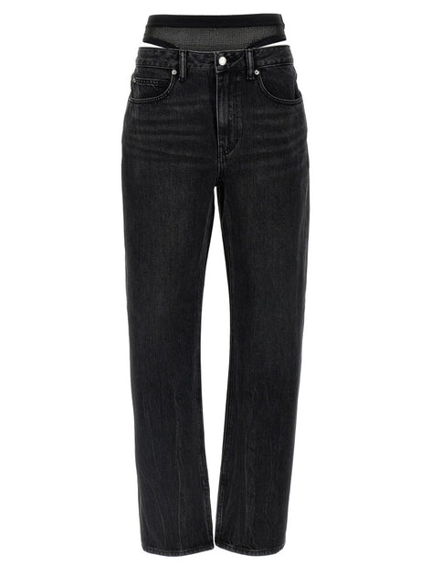 デニム・ジーパン Alexander Wang Slit Hem Jean Prestyle Hotfix Mesh Undie Denim X Alexander Wang Slit Hem Prestyle Hotfix Mesh Undie