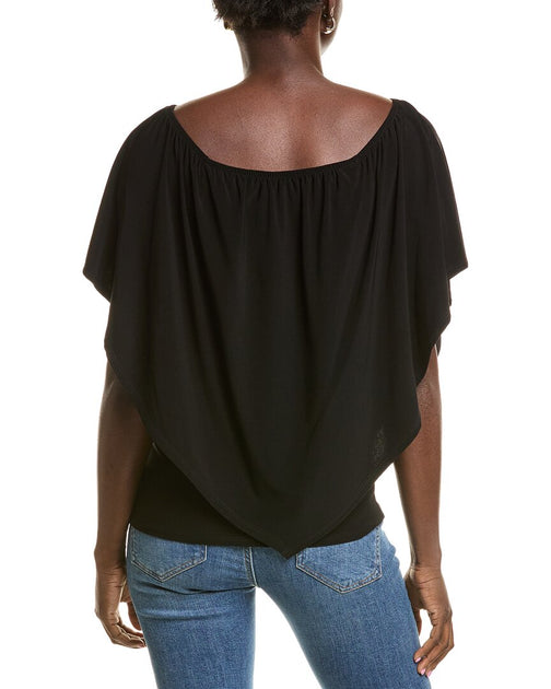 Joseph Ribkoff Off-The-Shoulder Overlay Top Black US 2 3