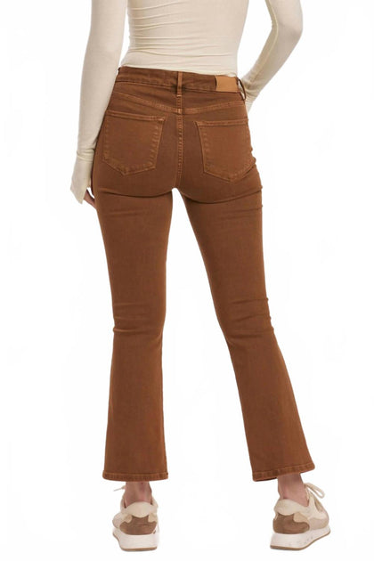 Dear John Denim Jeanne Cropped Flare Jeans Brown 24 3