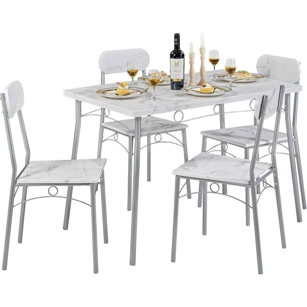Hivvago 5-Piece Dining Set White 5