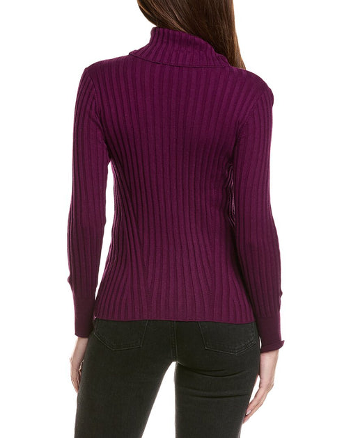Pull Col Roulé Rayé Hannah Rose Violet Large 3