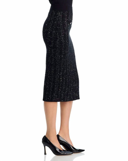 Veronica Beard Corbin Knit Midi Skirt Black S 4