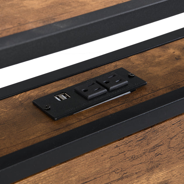 Streamdale Metal Platform Bed with USB 4