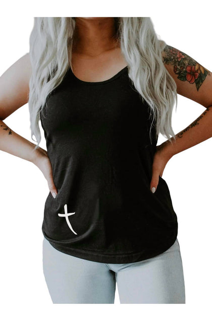 She Shed Jesus Has My Back Tank Top Black Medium 2