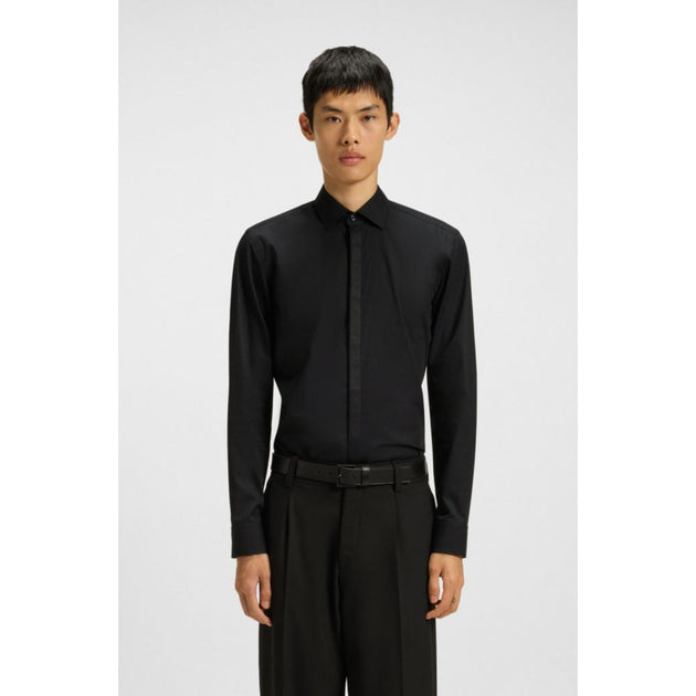 Hugo Boss Chemise Slim Fit Noire Facile à Repasser US 16.5 4