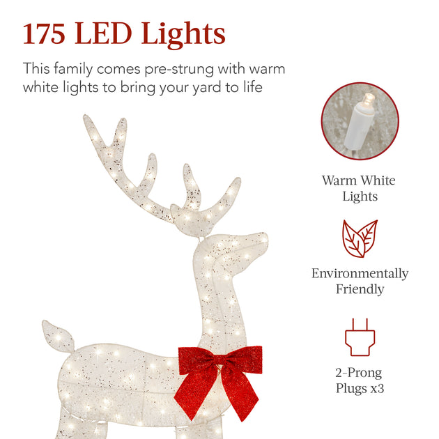 Best Choice Products 4ft 3-Piece Lighted 2D Christmas Deer Set 4