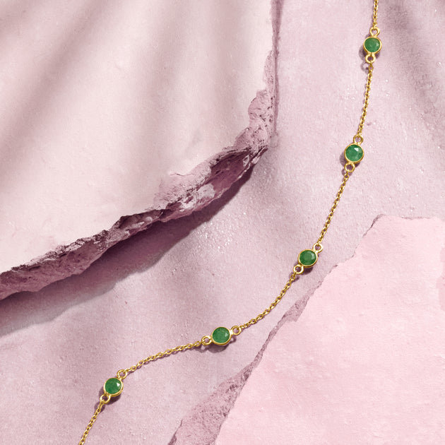 Ross-Simons Emerald Station Necklace Green 4
