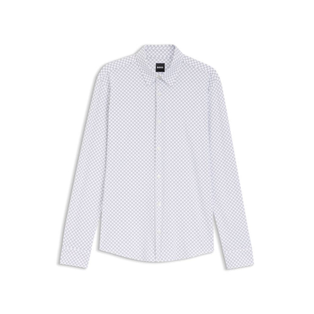 Boss Printed Slim-fit Shirt White Large 2