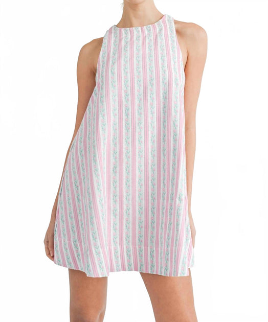 MABLE Patchwork Mini Dress Pink Medium 2