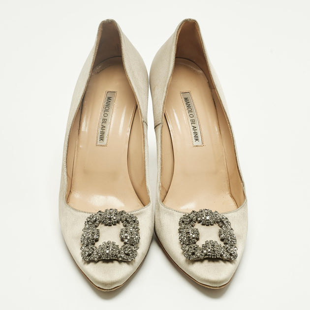 Manolo Blahnik Hangisi Pumps Grey EU 41 4