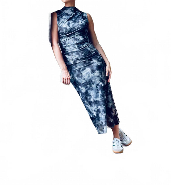 Tueba Megan Marble Midi Dress Blue Medium 2