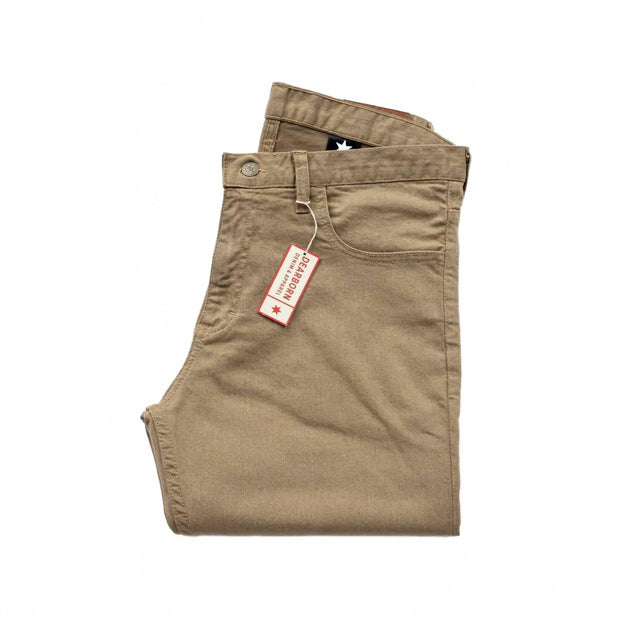 Deerfield Leathers Tailored Fit Mid Rise Jeans Marron 42x34 3
