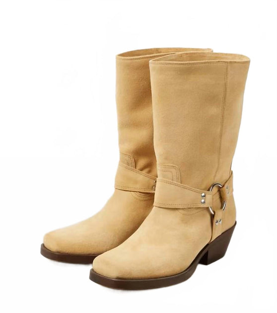 Isabel Marant Antya Suede Biker Boots Beige EU 39 3