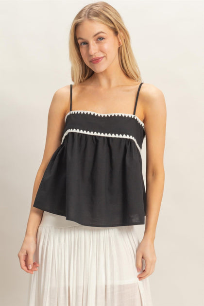 TRUEDAMES Ärmelloses Babydoll-Oberteil Blau Small 2