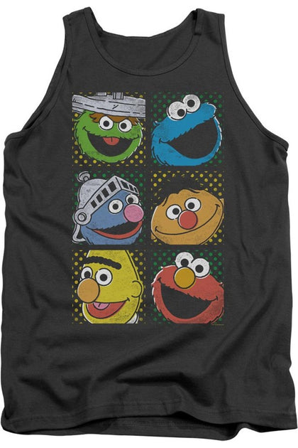 Gildan Sesame Street Group Squares Tank Black XL 2