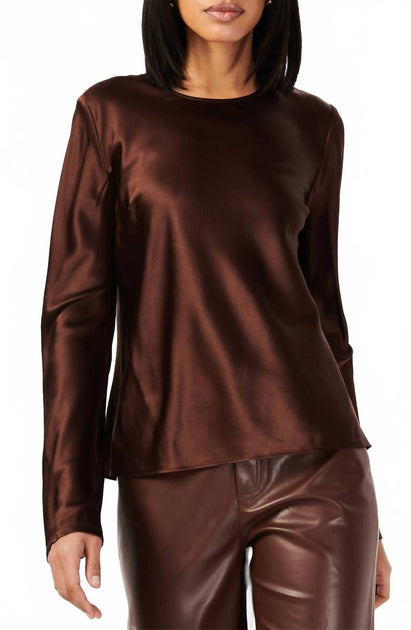 Cami NYC Shireen Crewneck Top Brown Small 4