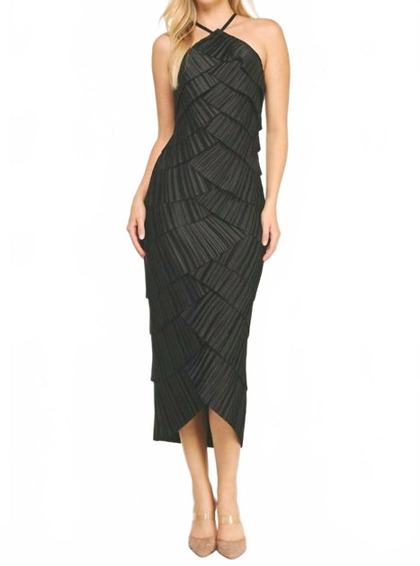 Strut & Bolt Lyra Halter Dress Black Large 2