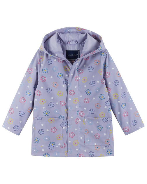 Andy & Evan Light Purple Floral Rain Coat Purple US 3T 2