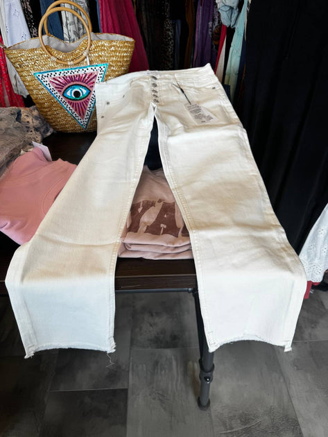 BIANCO Brenda Button Jeans White 26 4