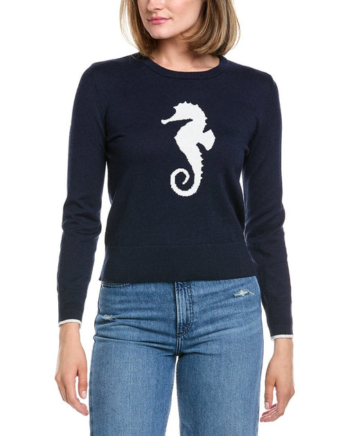 Hannah Rose Seahorse Sweater Blue XLarge 3
