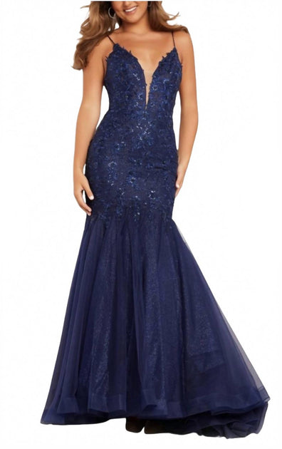 Jovani Mermaid Gown Blue US 4 2