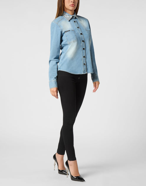 PHILIPP PLEIN Jeanshemd Multi Small 3