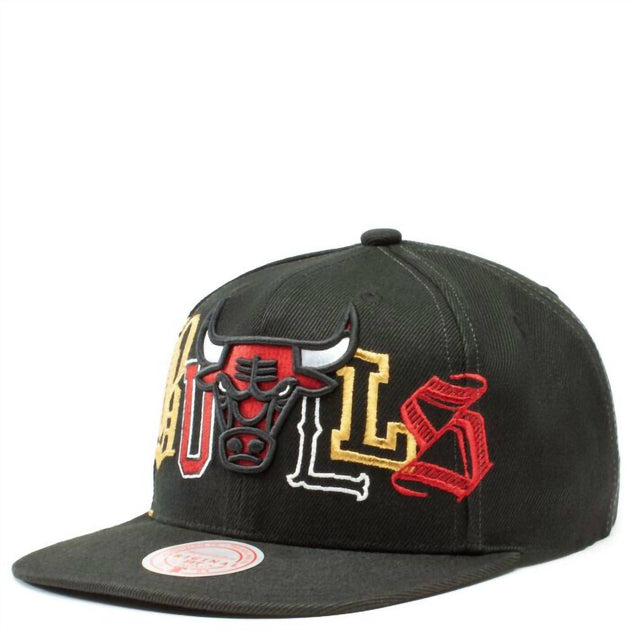 Mitchell & Ness NBA Chicago Bulls Hype Type Snapback Cap Black One Size 4