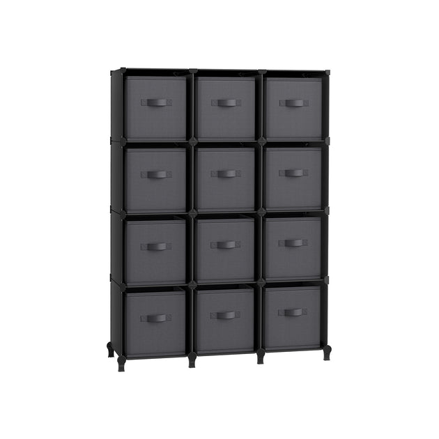 Hivvago 12-Cube Organizer Black Gray 2
